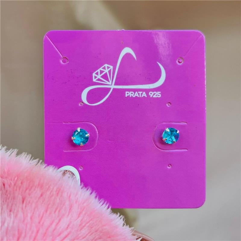 BRINCO REDONDO AZUL 6MM