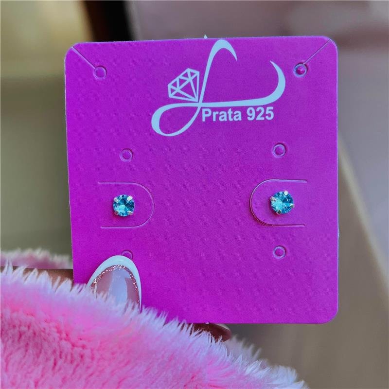 BRINCO REDONDO AZUL CLARO 4MM