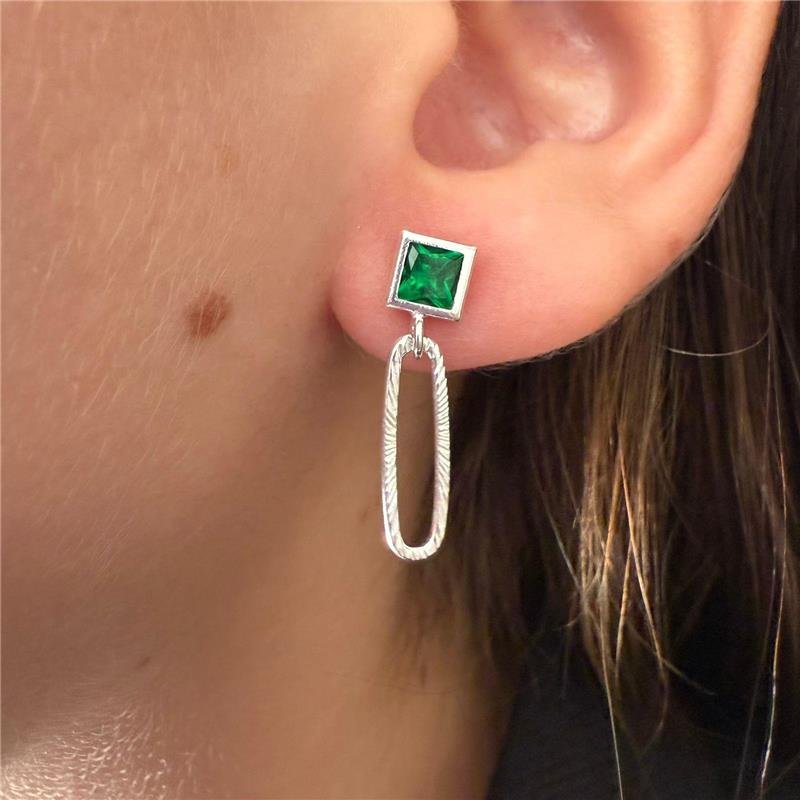 BRINCO PENDURICALHO OVAL VERDE