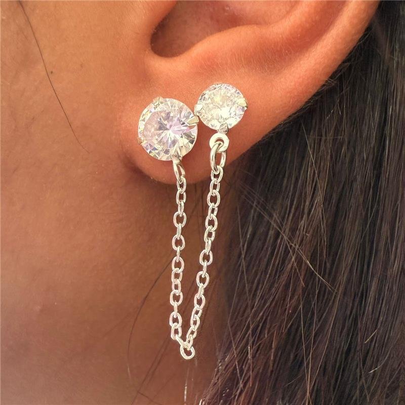 BRINCO DUPLO COM PONTO DE LUZ CORRENTE