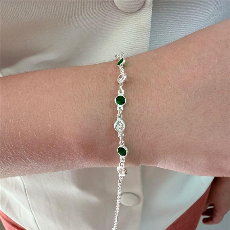 PULSEIRA PONTOS DE LUZ VERDE E CRISTAL