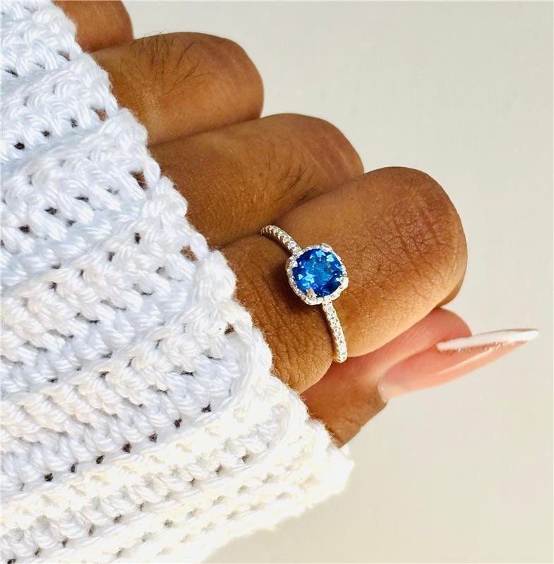 SOLITÁRIO AZUL ESCURO CRAVEJADO