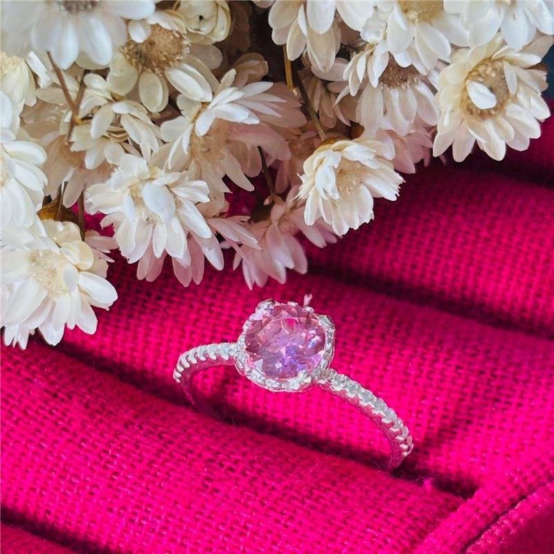 SOLITÁRIO ROSA CLARO CRAVEJADO