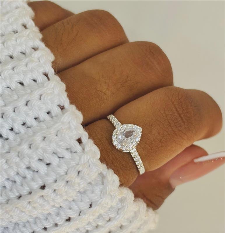 SOLITÁRIO GOTA CRISTAL CRAVEJADO