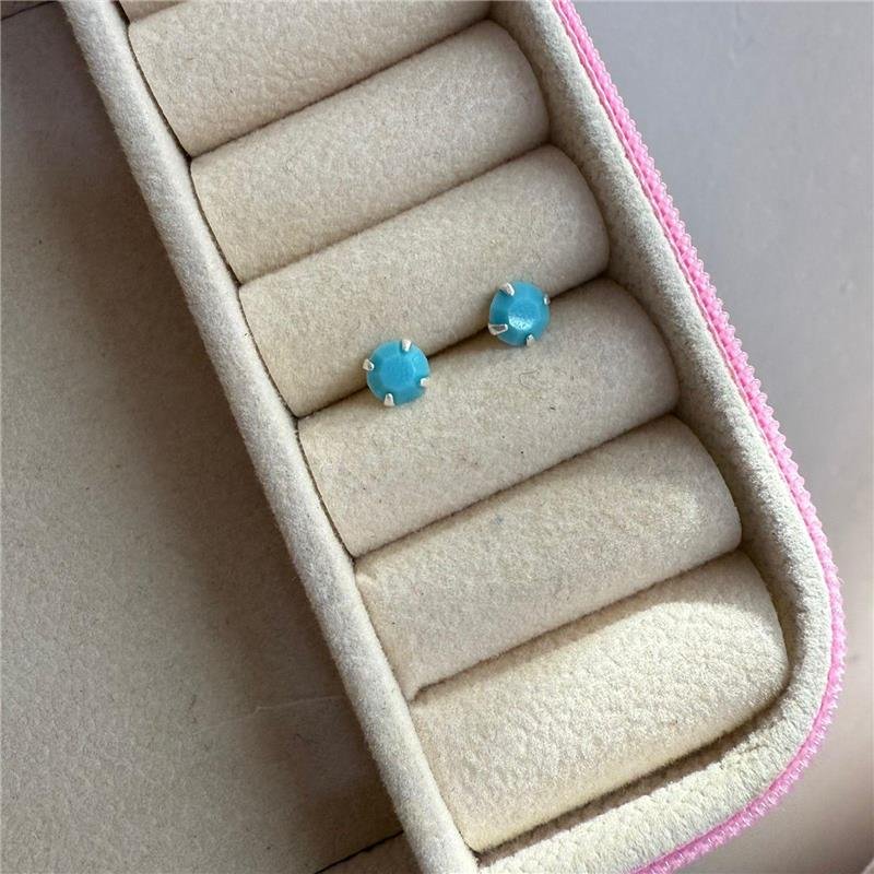 BRINCO REDONDO AZUL CLARO FOSCO