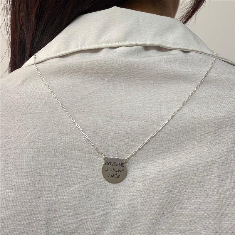 ESCAPULÁRIO CORRENTINHA COM 2 PLACAS COM FRASE