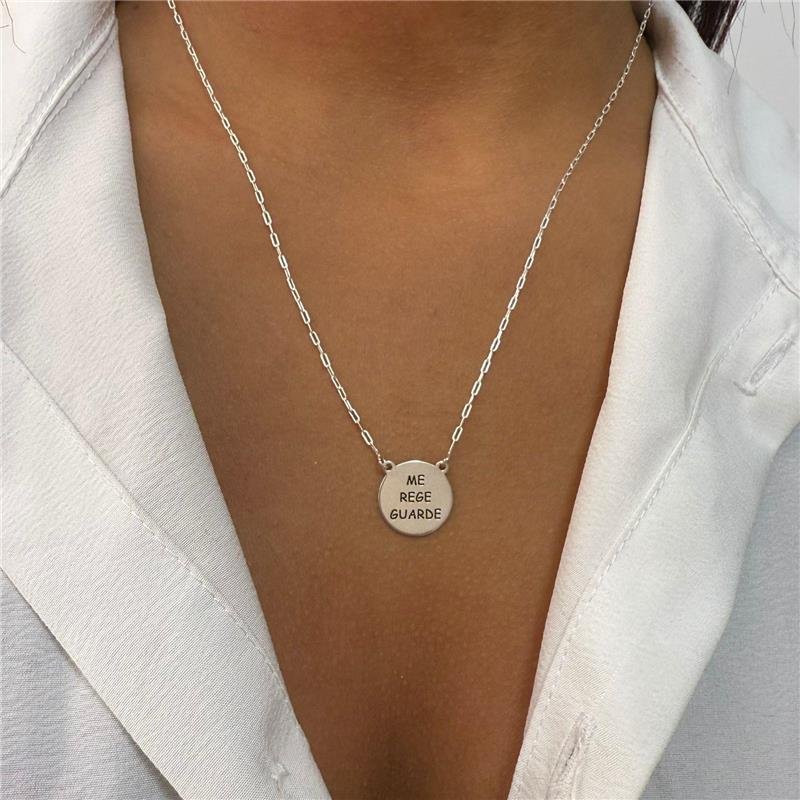 ESCAPULÁRIO CORRENTINHA COM 2 PLACAS COM FRASE