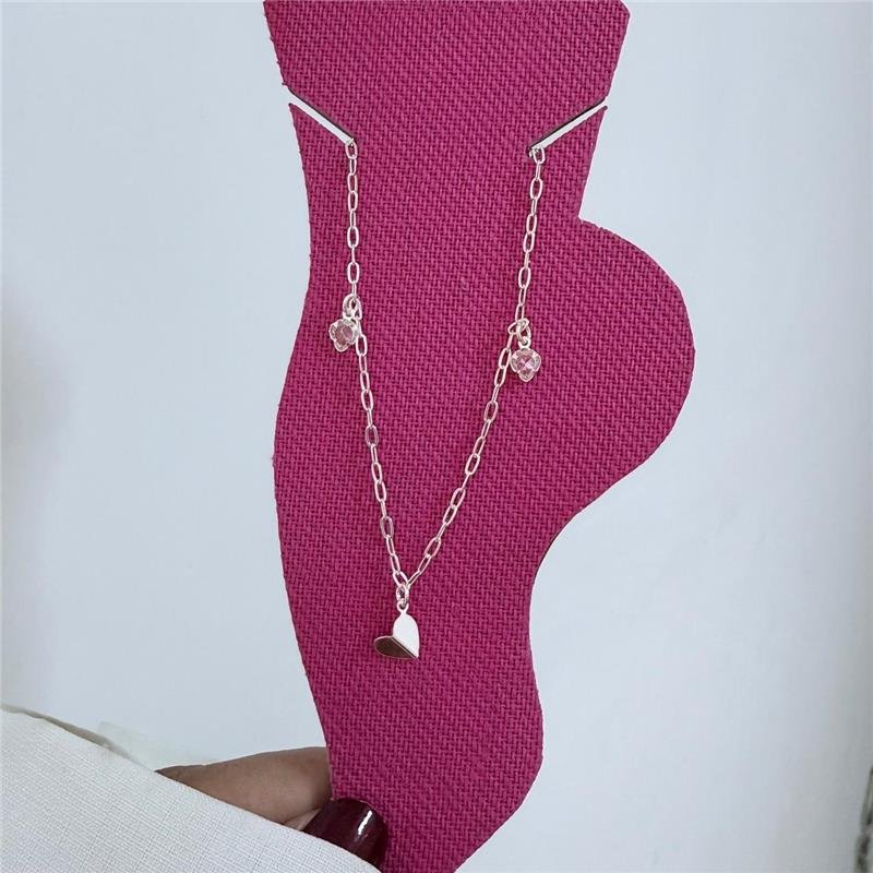 TORNOZELEIRA CORAÇÃO COM PONTOS DE LUZ