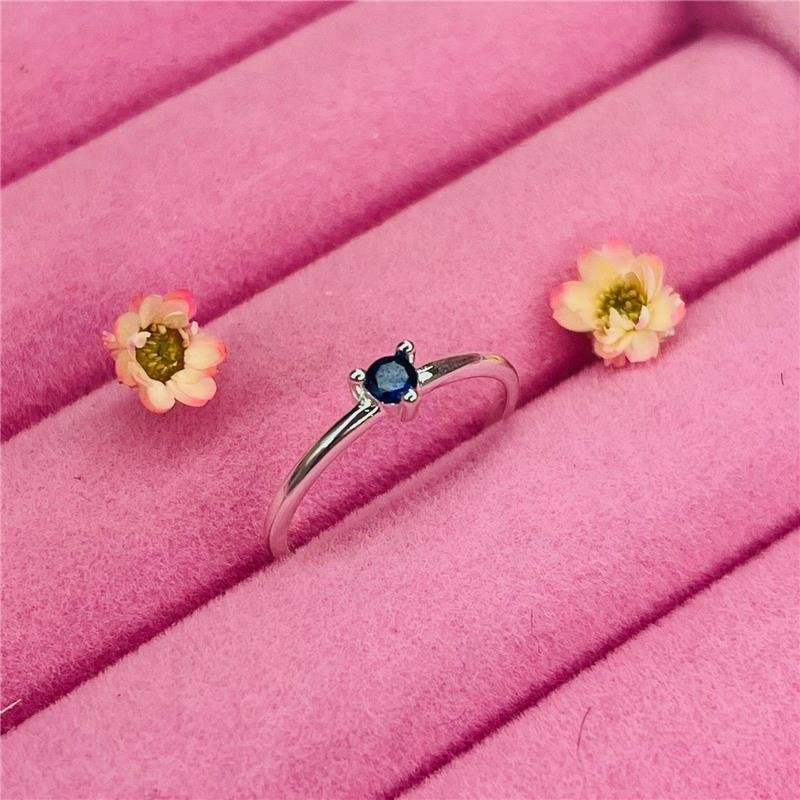 ANEL SOLITARIO PONTO DE LUZ AZUL ESCURO