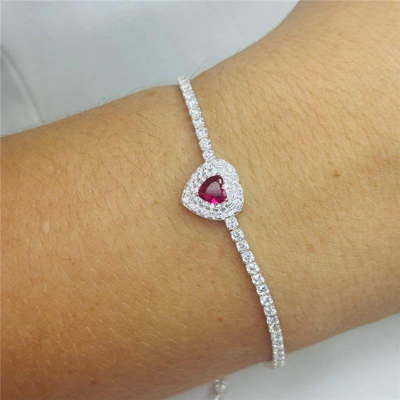 PULSEIRA CRAVEJADA CORAÇÃO CEREJA