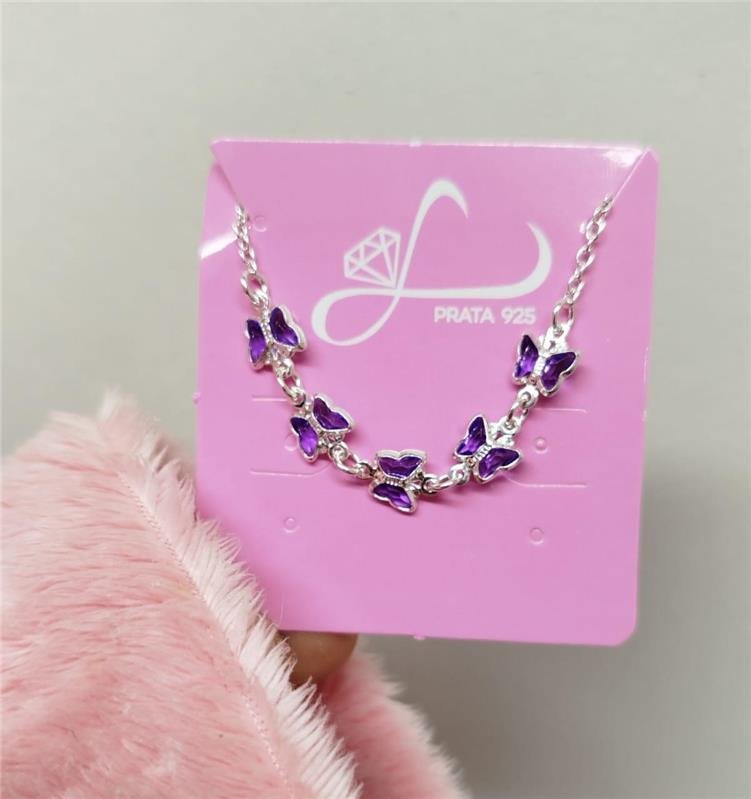 PULSEIRA INFANTIL BORBOLETAS ROXAS