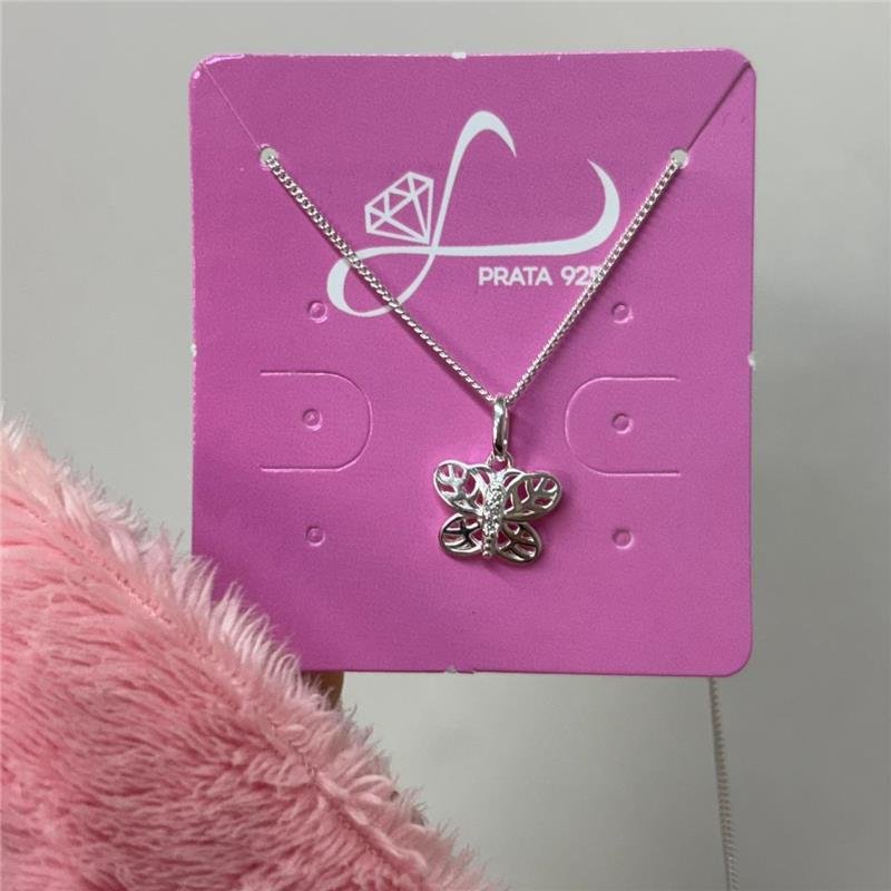 COLAR GRUMET BORBOLETA CRAVEJADA