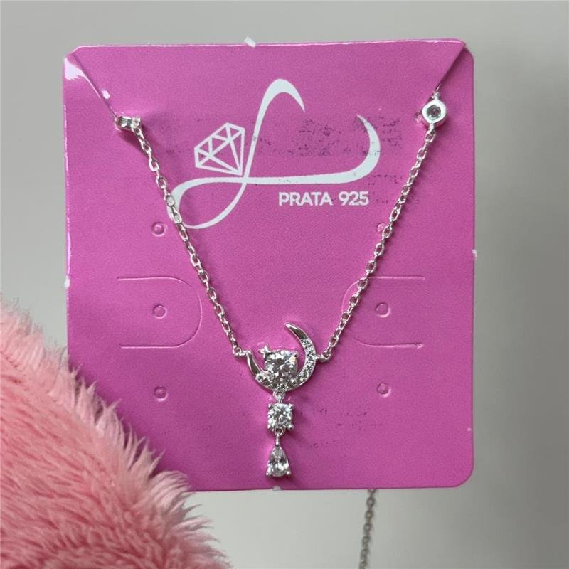 COLAR CARTIER LUA PONTO DE LUZ CRAVEJADO