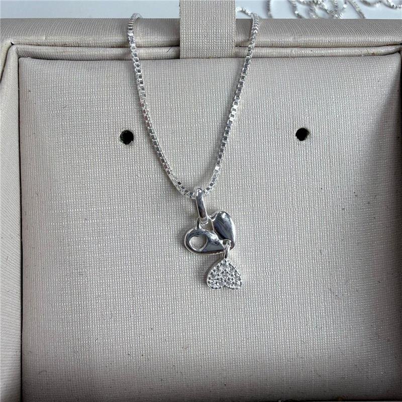 COLAR DUPLO CORAÇAO CRAVEJADO