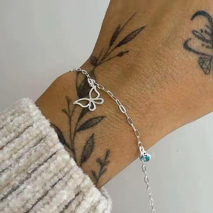 PULSEIRA BORBOLETA PEDRA AZUL