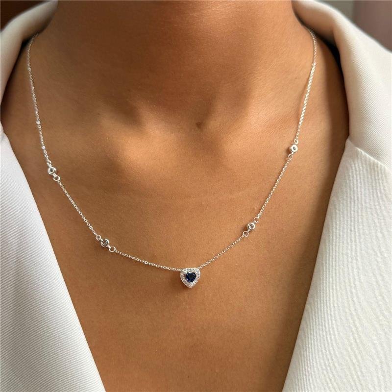 COLAR CORAÇAO AZUL LUXO 