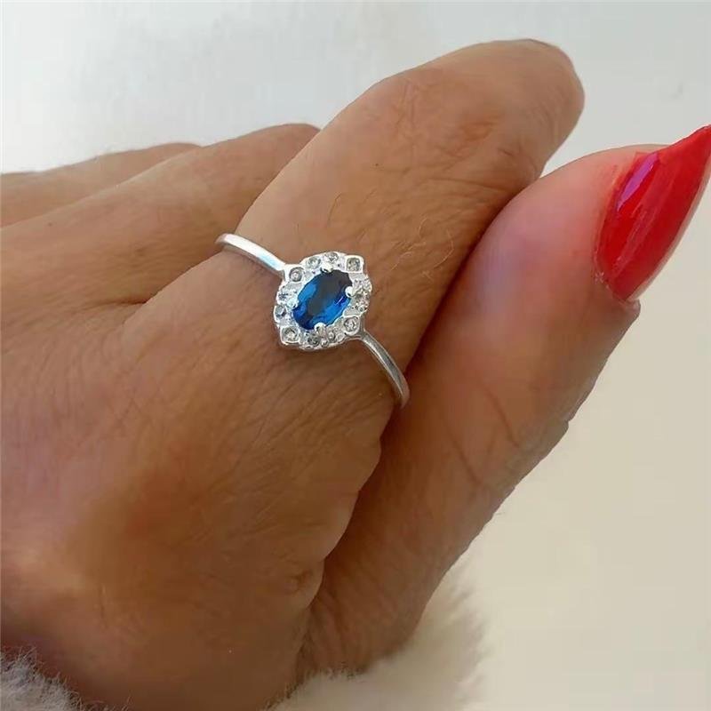ANEL OVAL AZUL