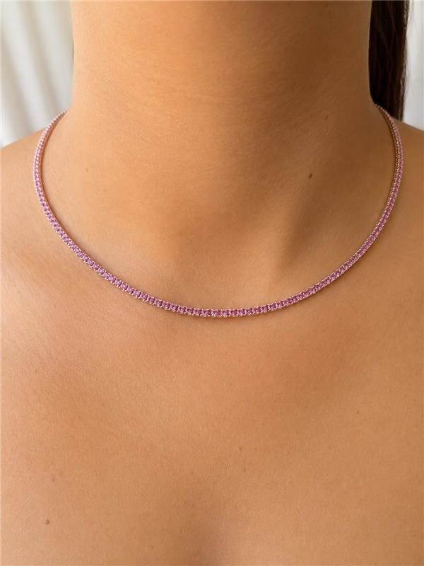 COLAR DIAMANTE ROSA 
